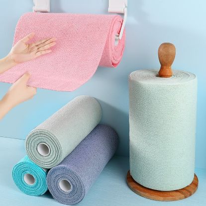 20 PCS/Roll Reusable Microfiber Cleaning Kitchen Towel এর ছবি