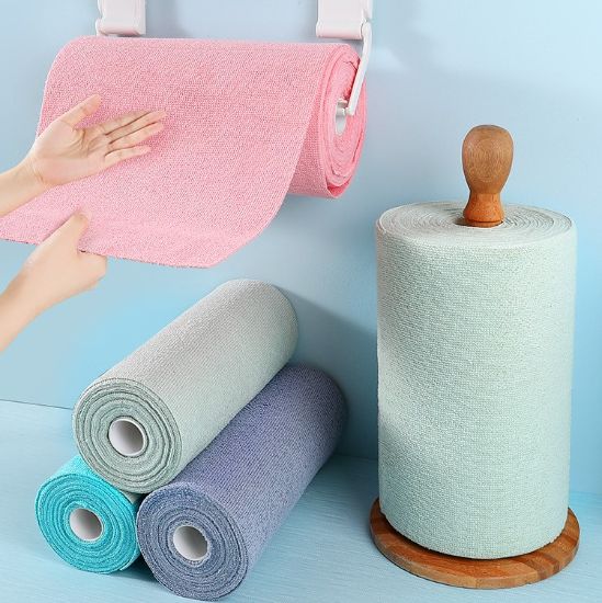 20 PCS/Roll Reusable Microfiber Cleaning Kitchen Towel এর ছবি