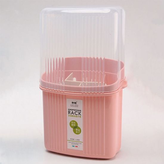 Compact Kitchen Utensil Storage Rack with Dustproof Lid এর ছবি