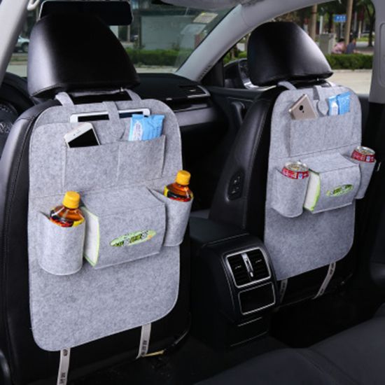 2 Pcs Set Car Back Seat Hanging Storage Bag with Multiple Pockets এর ছবি