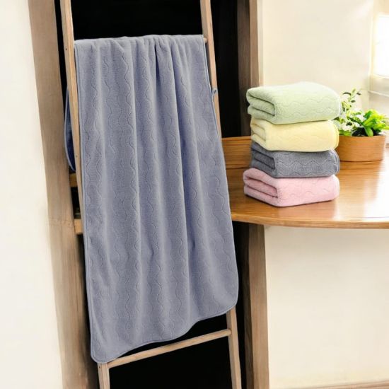 Wave Embossed Premium Soft Bathing Towel এর ছবি
