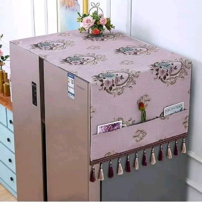 High Quality Cotton Dust Proof Fridge Cover Refrigerator Dust Cover এর ছবি