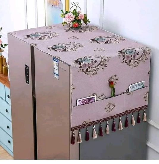 High Quality Cotton Dust Proof Fridge Cover Refrigerator Dust Cover এর ছবি