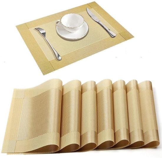 6 pcs Set Rectangular Shaped Dining Table Mat এর ছবি
