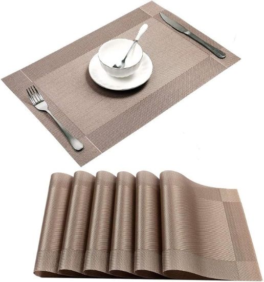 6 pcs Set Rectangular Shaped Dining Table Mat এর ছবি