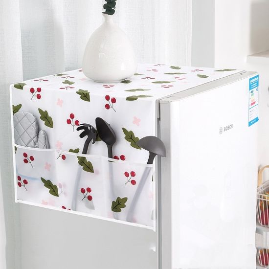 Leaf Printed Fridge Cover Refrigerator Dust Cover এর ছবি