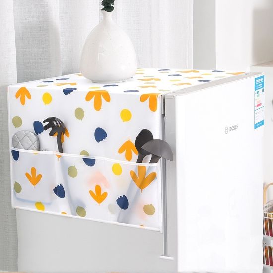 Leaf Printed Fridge Cover Refrigerator Dust Cover এর ছবি