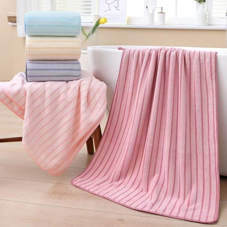Elegant Striped Absorbent Bathing Towel