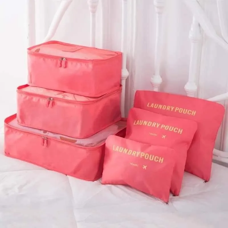 6pcs Set Travel Bag Luggage Organizer