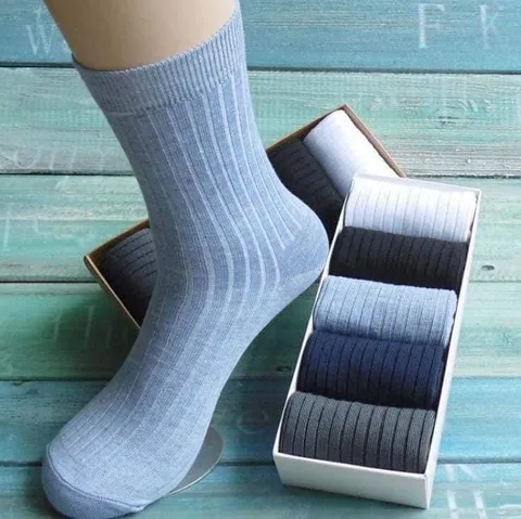 Luxury Bamboo Fiber 5 Pair Long Tube Socks Set