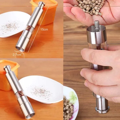 Stainless Steel One-Handed Manual Pepper Grinder