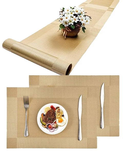 7 Pcs PVC Placemat with Table Runner Set
