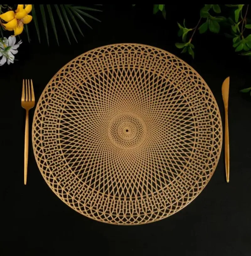 6 Pcs Set Round Hollow Mandala Table Mat Placemat